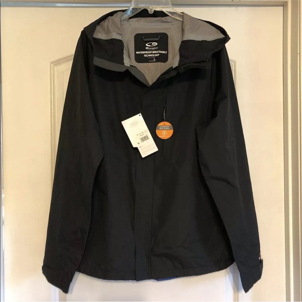 NEW Champion Premium Venture C9 Black Mens Zip Front Wind Resistant Waterproof L